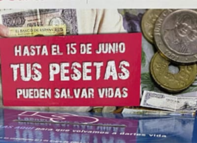 Manos Unidas recogiendo pesetas