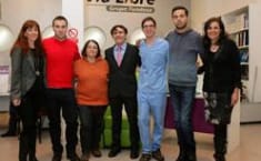 Durán, con un grupo de jóvenes discapacitados