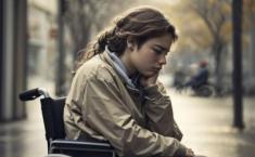 Una mujer con discapacidad en silla de ruedas
