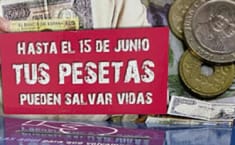 Manos Unidas recogiendo pesetas